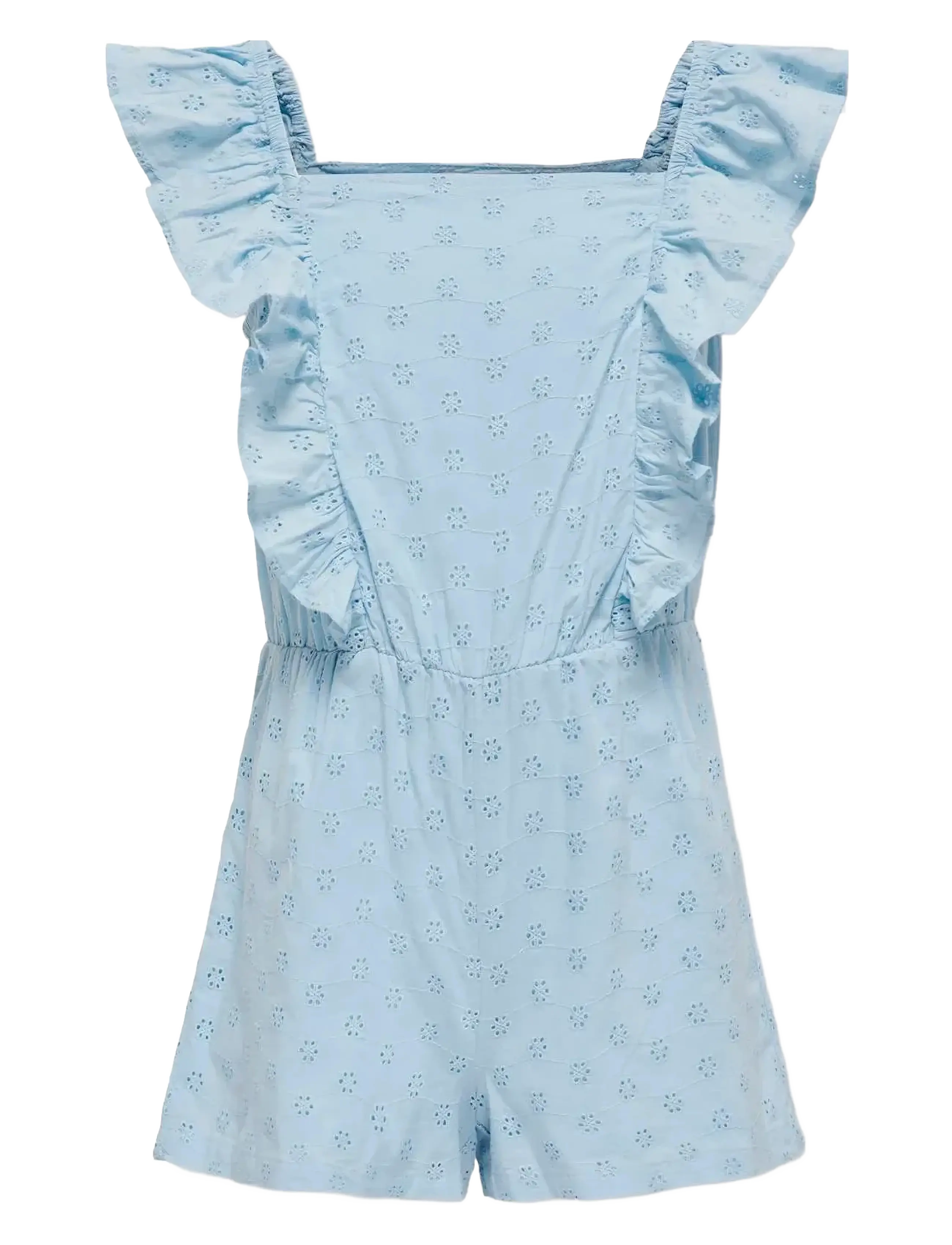 Kids Only Kogelly Emb Playsuit Wvn, Børn, Broderet Playsuit, Blå, Str: 164