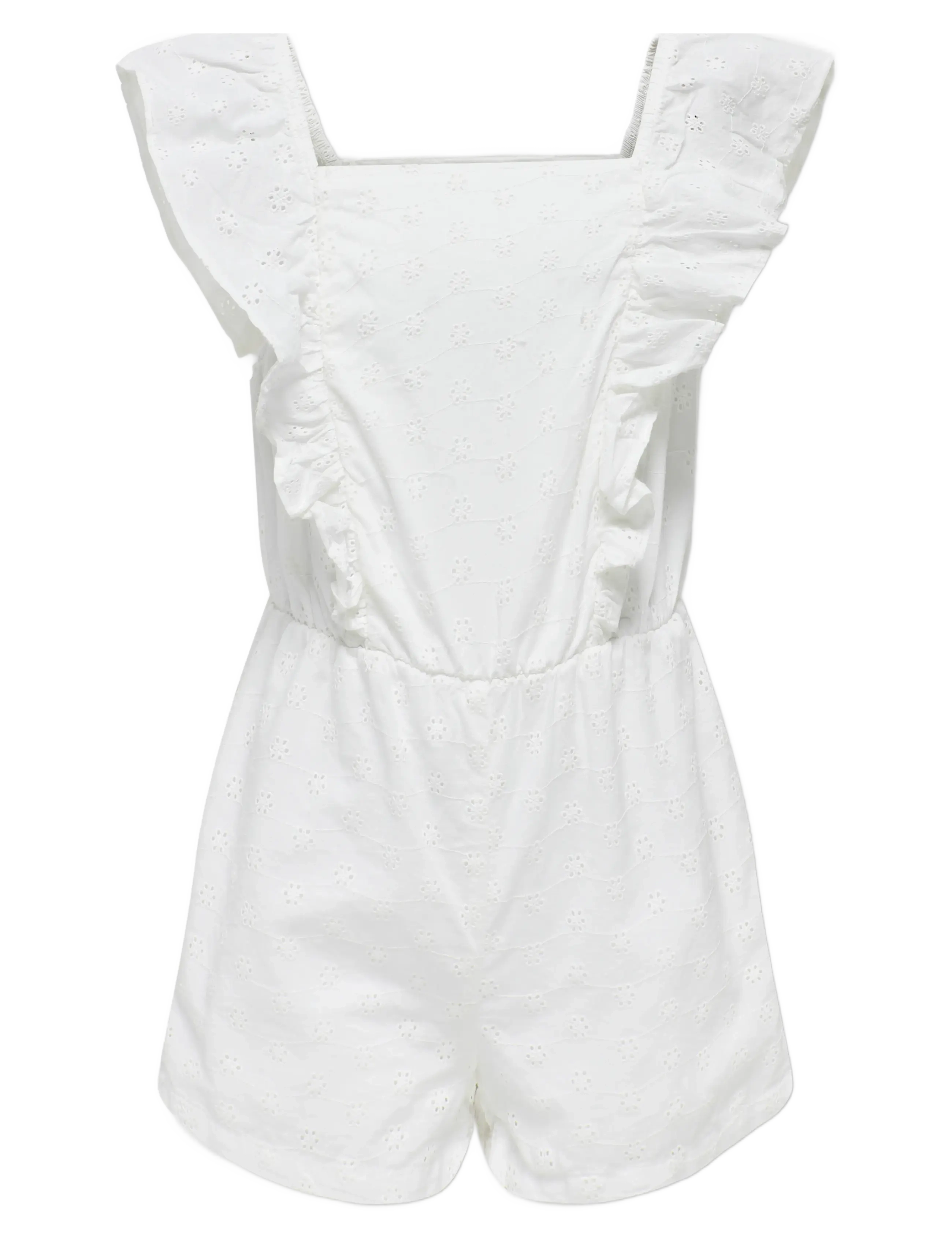 Kids Only KOGELLY EMB PLAYSUIT WVN - Buksedragter - CLOUD DANCER / white
