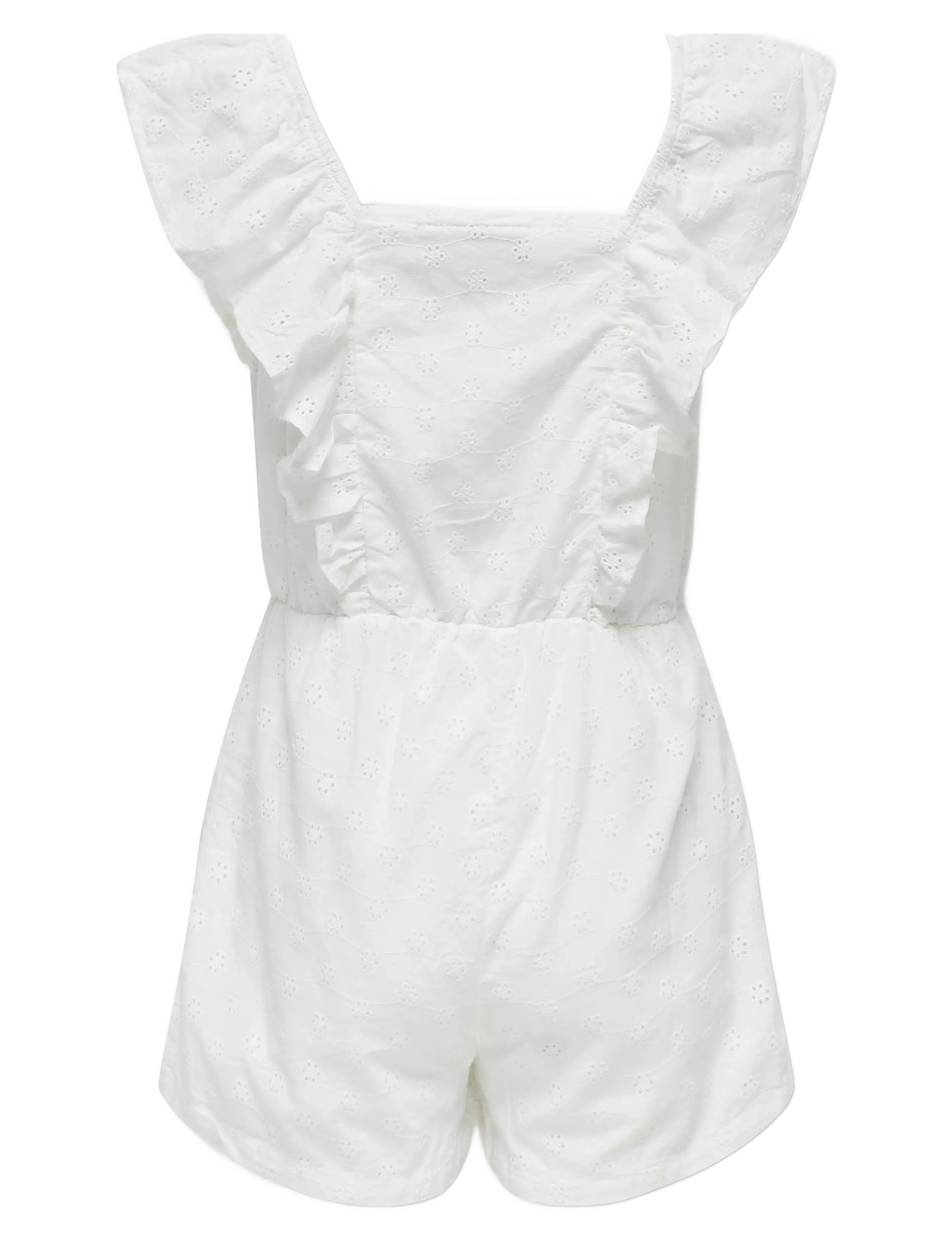 Kids Only - KOGELLY EMB PLAYSUIT WVN - cloud dancer - 1
