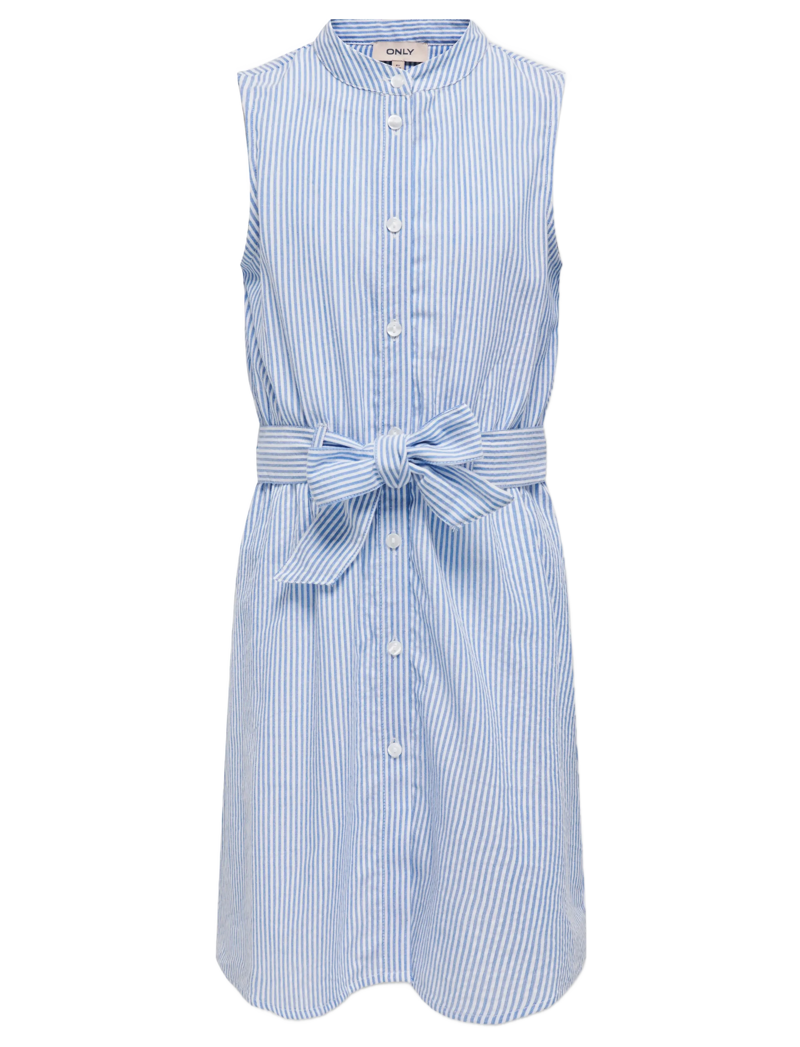 Kids Only KOGSMILLA S/L BELT DRESS WVN - Kjoler & Nederdele - CLOUD DANCER / blue