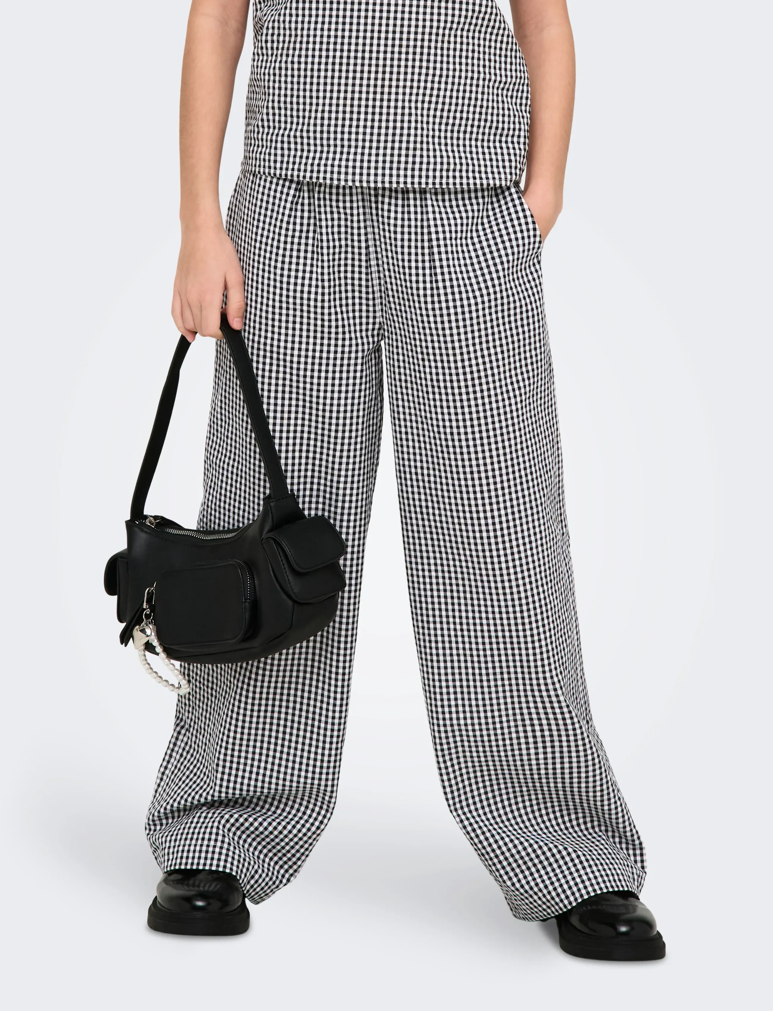 Kids Only KOGSMILLA LIFE STRIPE PANT WVN NOOS - Bukser - BLACK / black