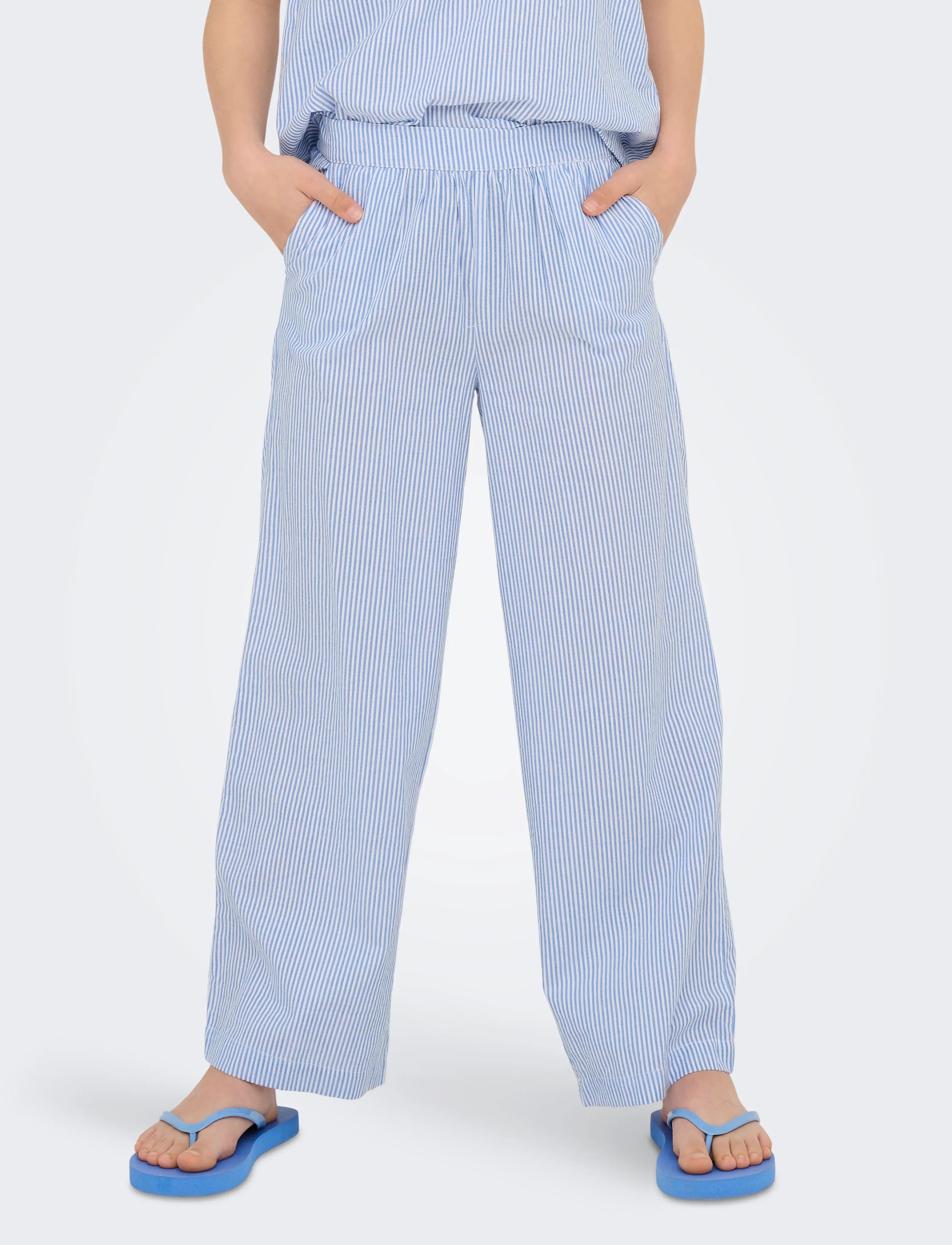 Kids Only Kogsmilla Life Stripe Pant Wvn Noos, 164, Unterteile, Blau - Trousers, Kinder