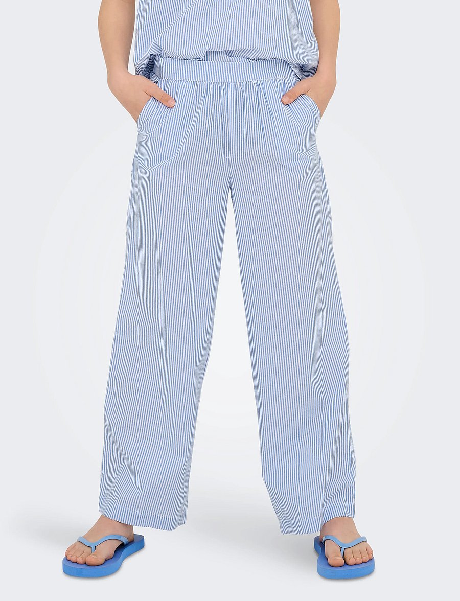 Kids Only - KOGSMILLA LIFE STRIPE PANT WVN NOOS - bukser - cloud dancer - 0