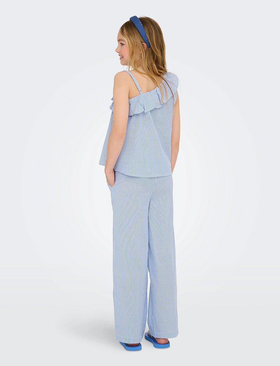 Kids Only - KOGSMILLA LIFE STRIPE PANT WVN NOOS - bukser - cloud dancer - 3