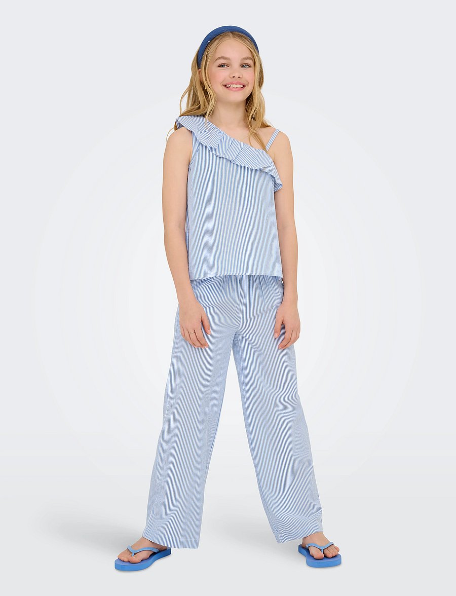 Kids Only - KOGSMILLA LIFE STRIPE PANT WVN NOOS - bukser - cloud dancer - 5