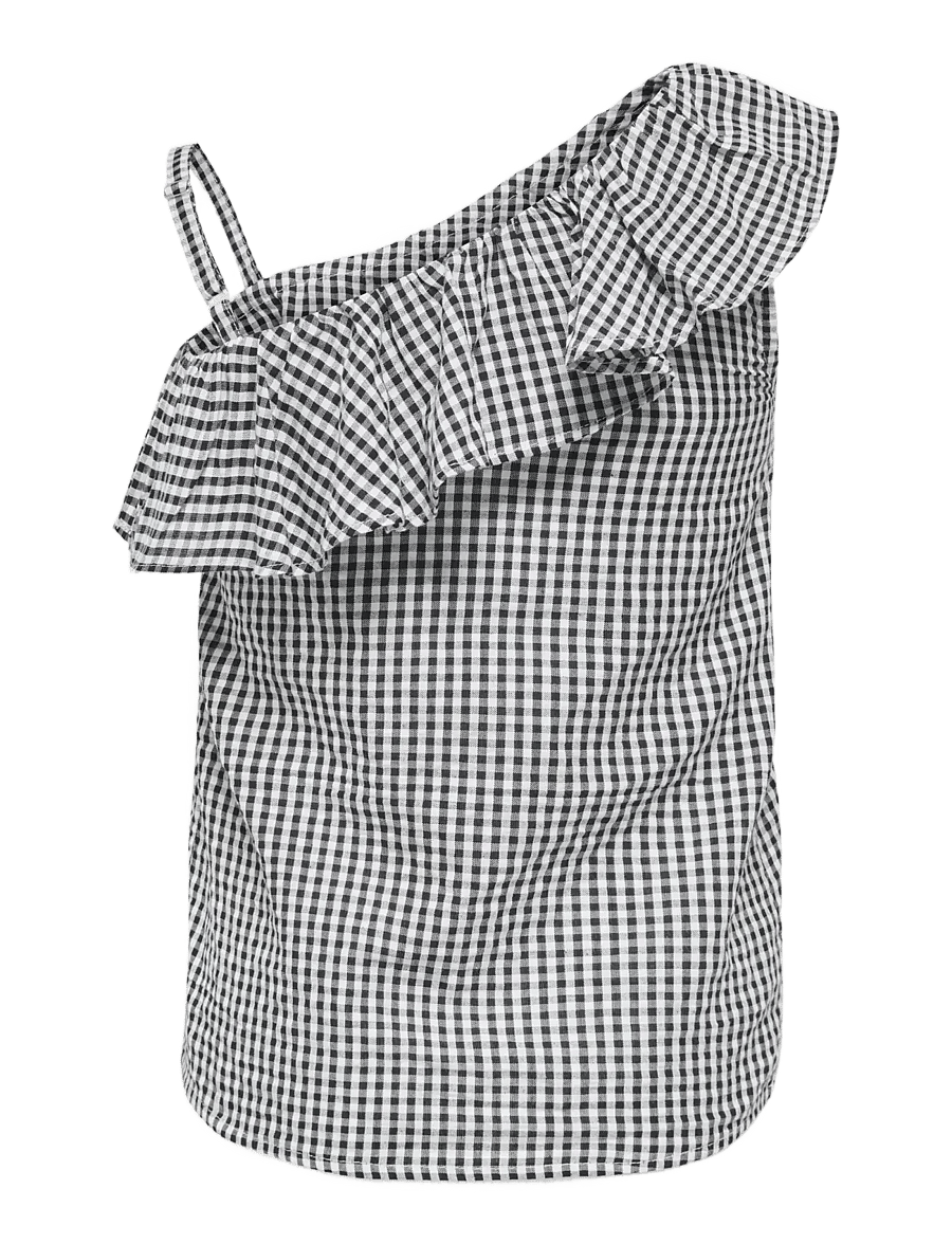 Kids Only - KOGSMILLA S/L ONESHOULDER TOP WVN - tanktops - black - 2