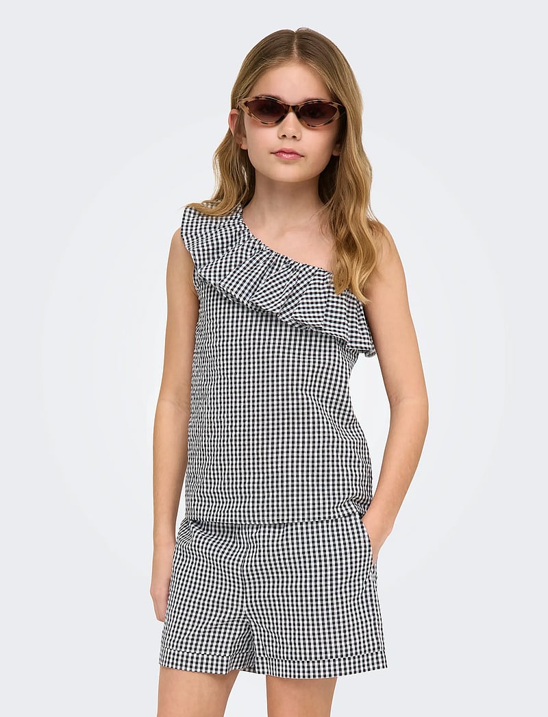 Kids Only - KOGSMILLA S/L ONESHOULDER TOP WVN - tanktops - black - 0