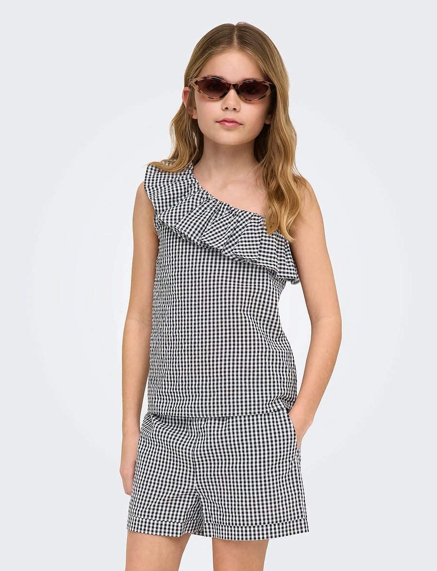 Kids Only - KOGSMILLA S/L ONESHOULDER TOP WVN - tanktops - black - 0