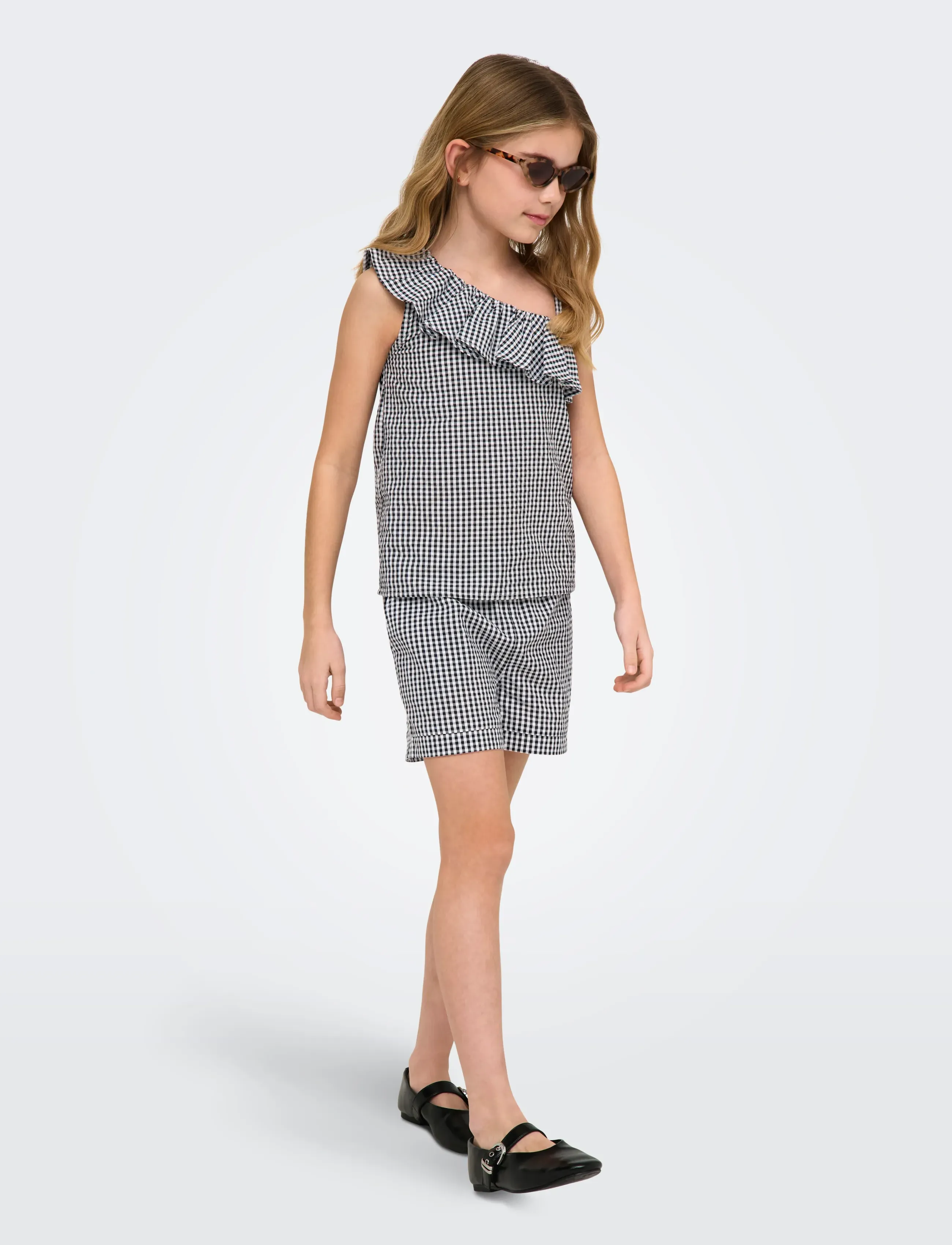 Kids Only - KOGSMILLA S/L ONESHOULDER TOP WVN - tanktops - black - 4