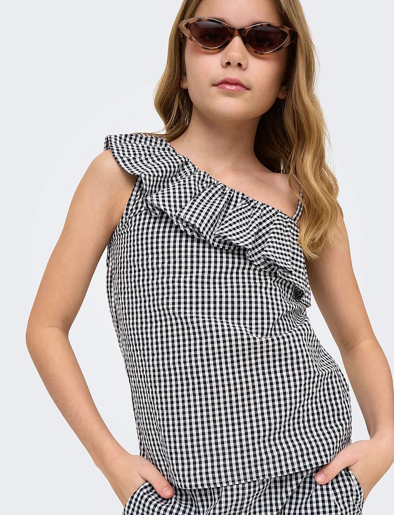 Kids Only - KOGSMILLA S/L ONESHOULDER TOP WVN - tanktops - black - 5