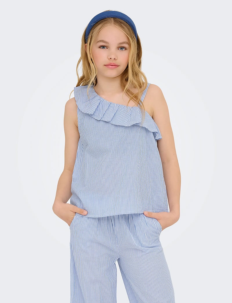 Kids Only - KOGSMILLA S/L ONESHOULDER TOP WVN - blusar & tunikor - cloud dancer - 0