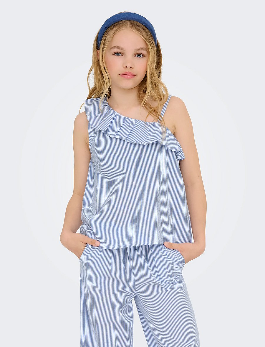 Kids Only - KOGSMILLA S/L ONESHOULDER TOP WVN - tanktops - cloud dancer - 0
