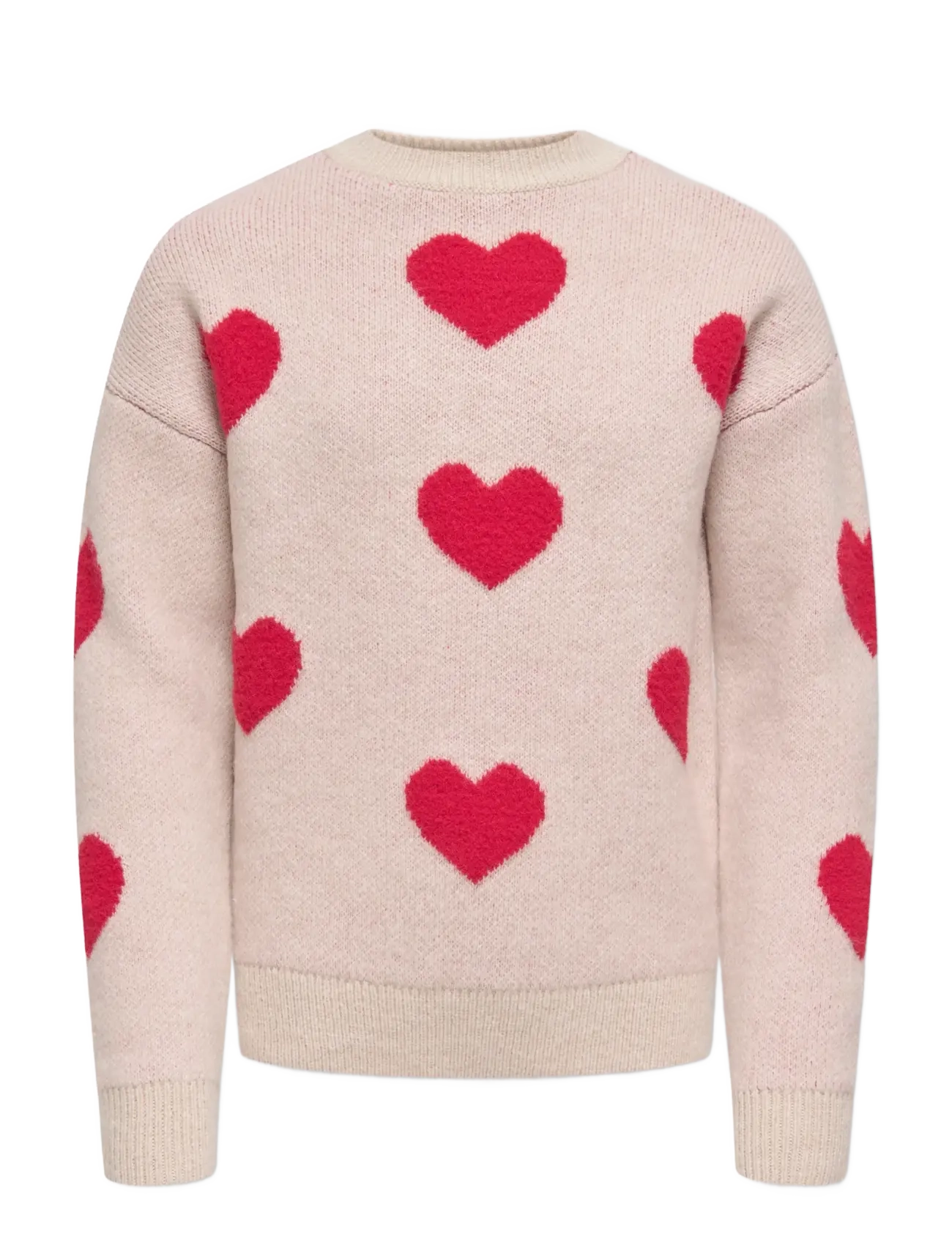 Kids Only Kognaja L/S Flower Pullover Knt, 122-128, Cream, Strik > Pullovere, Børn