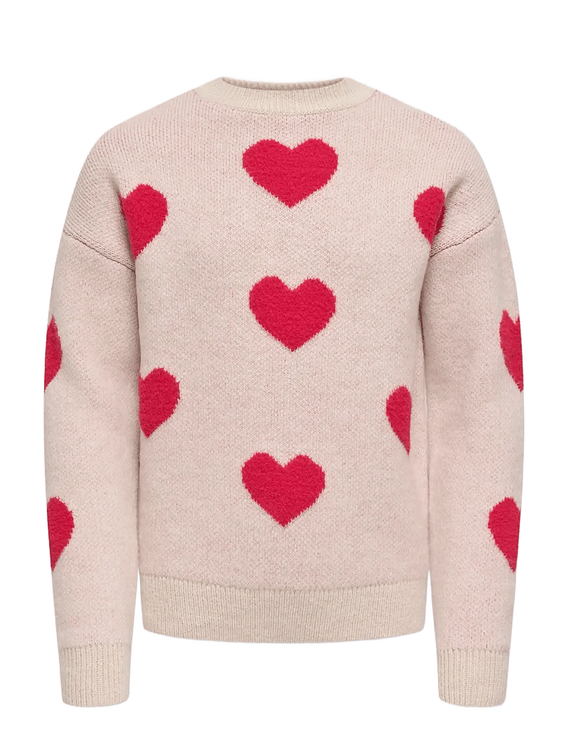 Kids Only - KOGNAJA L/S FLOWER PULLOVER KNT - stickade tröjor - birch - 0