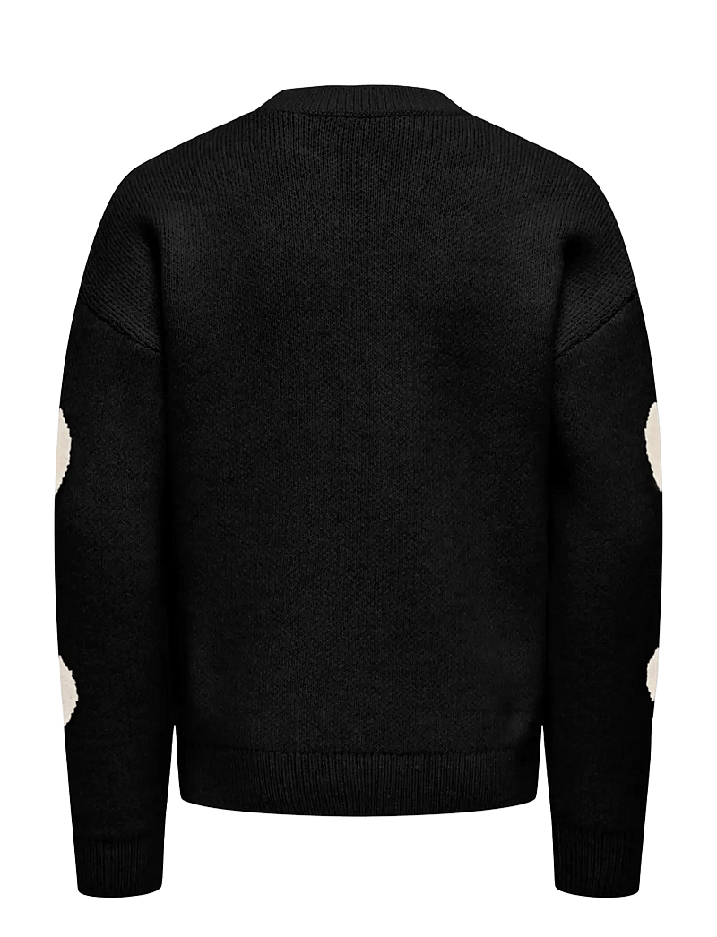 Kids Only - KOGNAJA L/S FLOWER PULLOVER KNT - gensere - black - 1