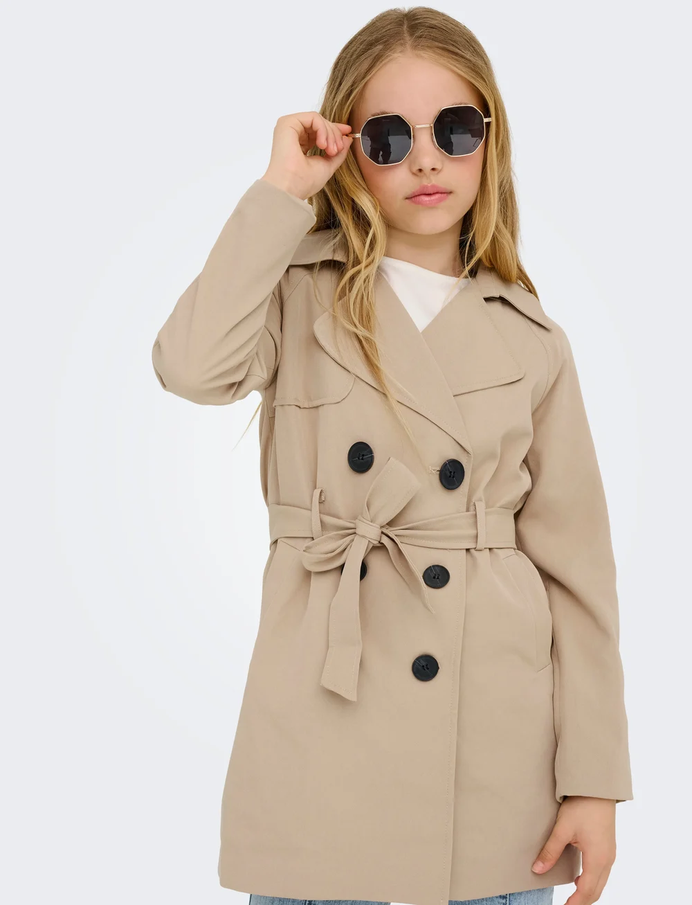 Kids Only - KOGCHLOE LIFE TRENCHCOAT DB OTW NOOS - lette jakker - tannin - 4