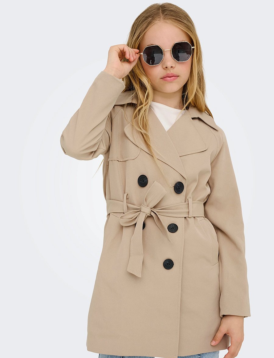 Kids Only - KOGCHLOE LIFE TRENCHCOAT DB OTW NOOS - lette jakker - tannin - 4