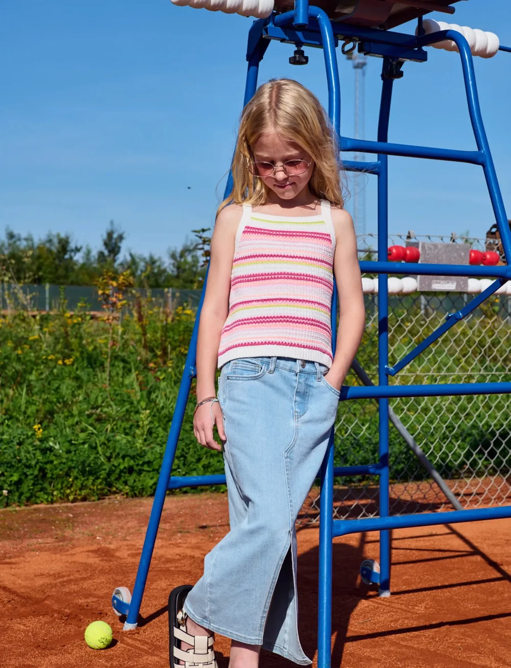 Kids Only - KOGSIRI FRONT SLIT SKIRT DNM GUA NOOS - jeansröcke - light blue denim - 0