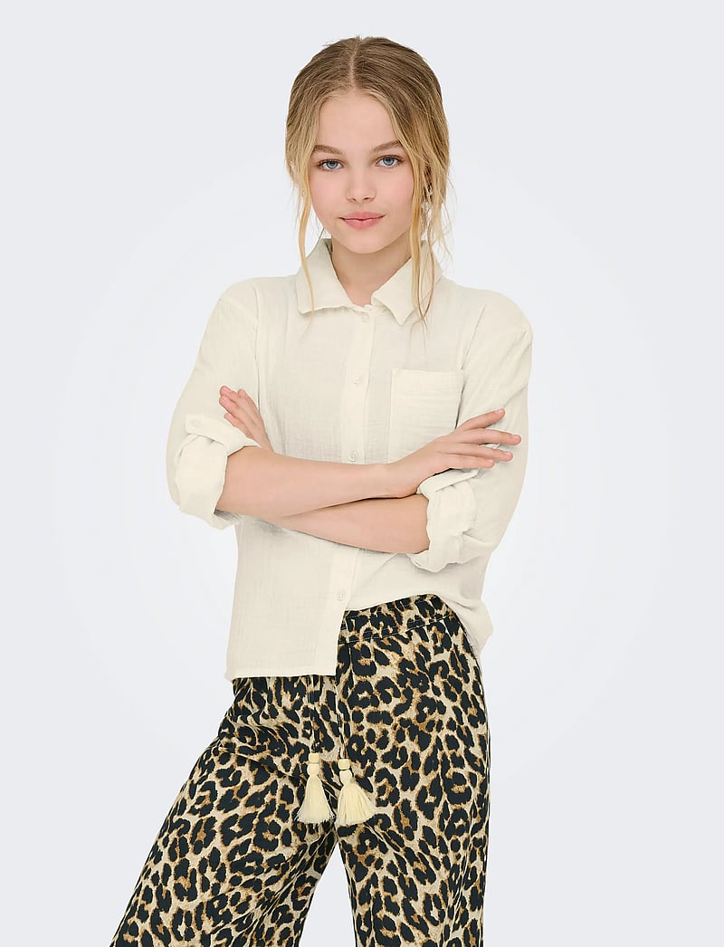 Kids Only - KOGTHYRA LIFE L/S SHIRT WVN - långärmade skjortor - birch - 0