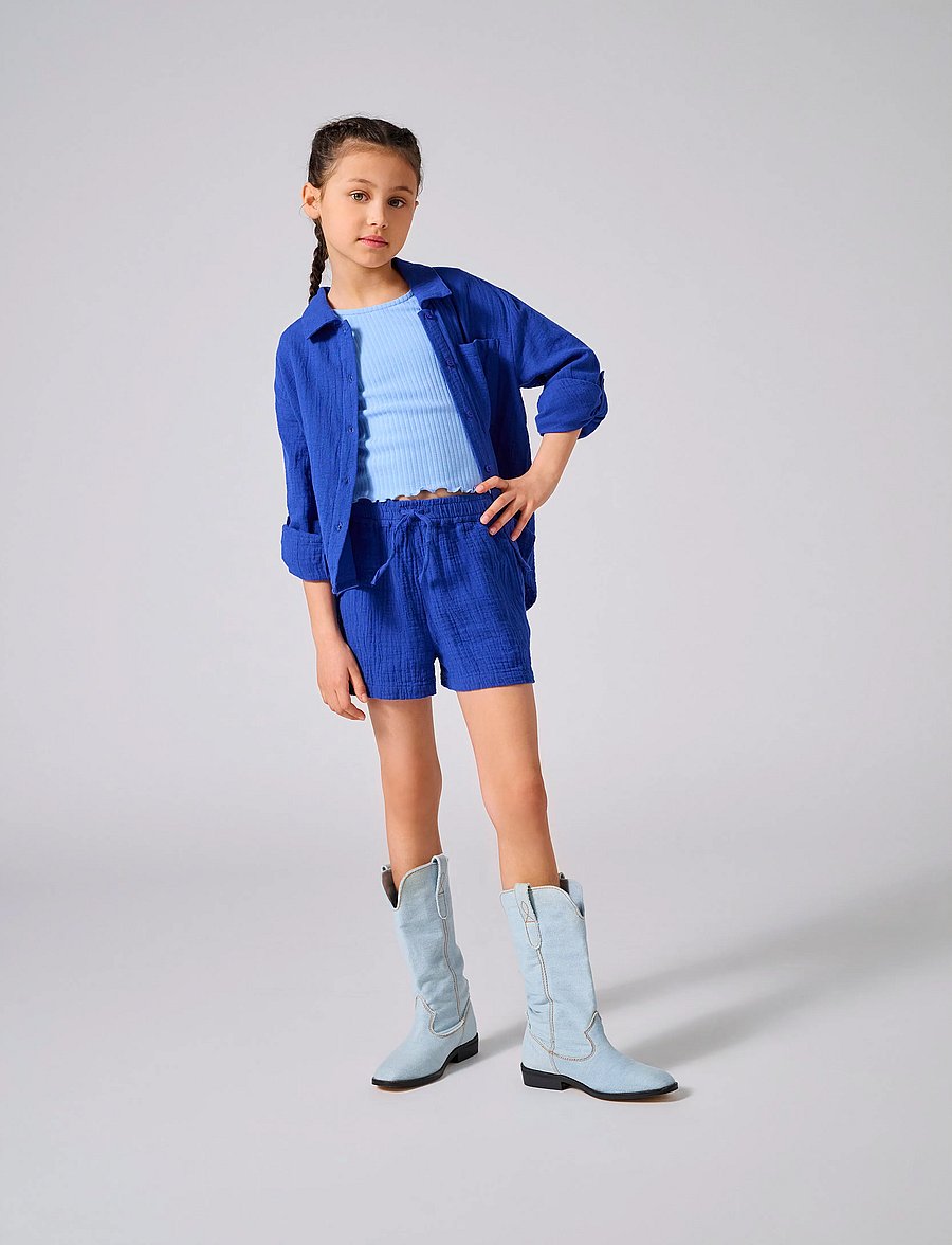 Kids Only - KOGTHYRA LIFE L/S SHIRT WVN - langärmlige hemden - mazarine blue - 0