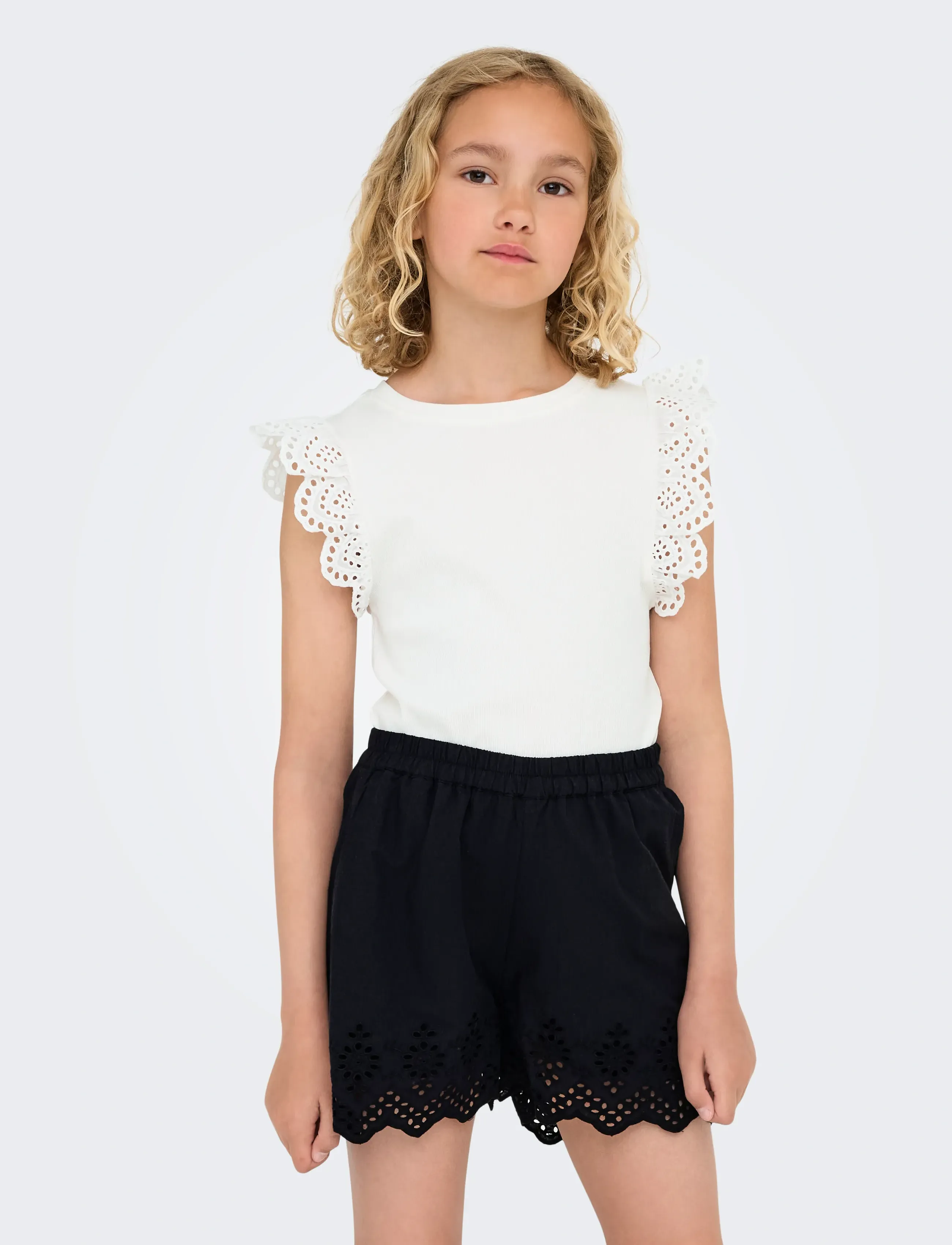 Kids Only KOGDREA LIFE S/S TOP JRS NOOS - Oberteile & T-Shirts - CLOUD DANCER / white