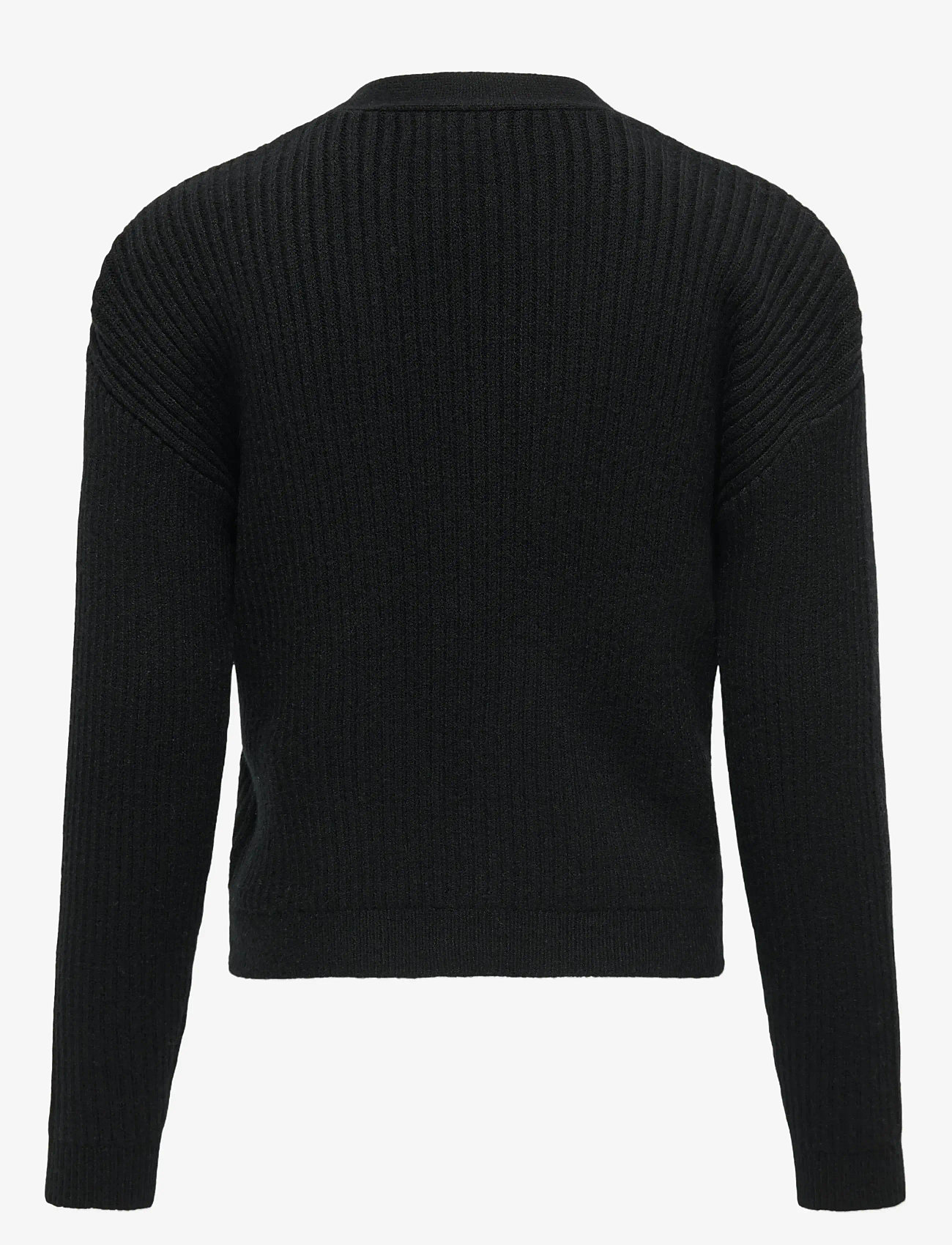 Kids Only - KOGMANDY LS SHORT BOXY CARDIGAN KNT NOOS - susegamieji megztiniai - black - 2