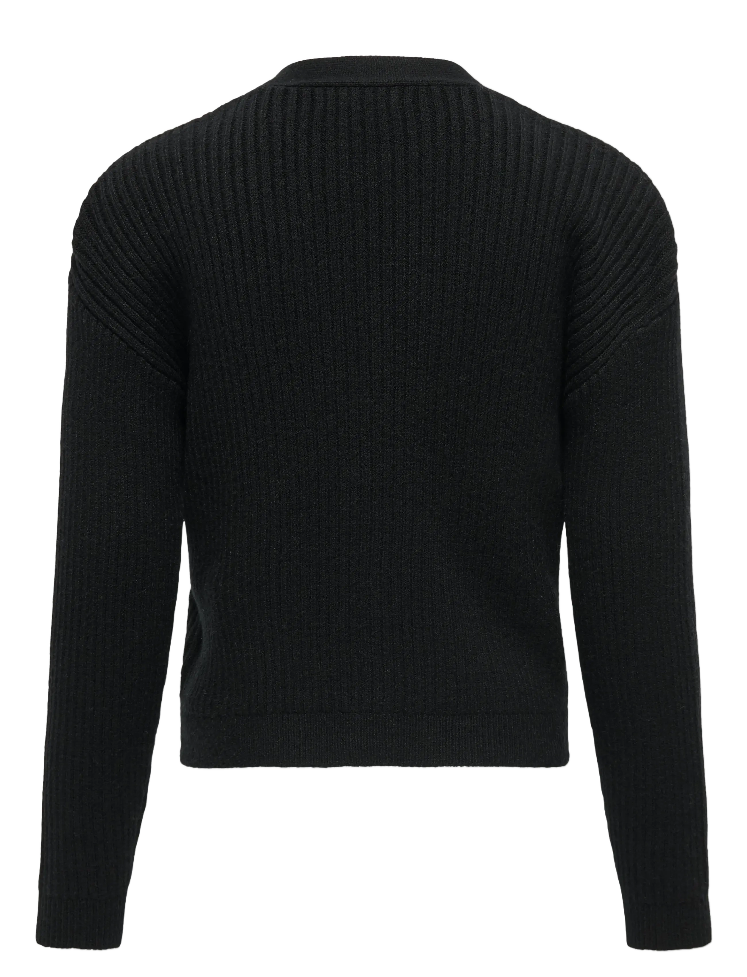 Kids Only - KOGMANDY LS SHORT BOXY CARDIGAN KNT NOOS - gilets - black - 2