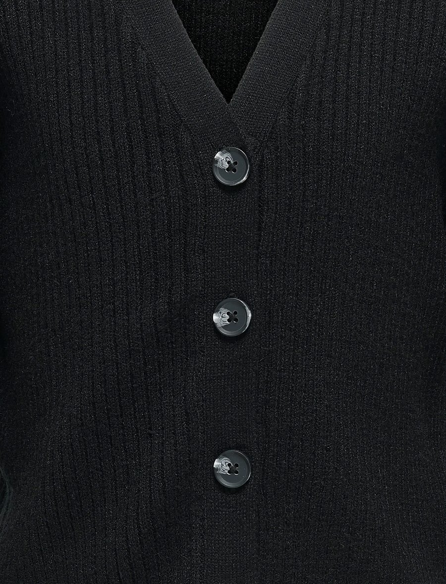 Kids Only - KOGMANDY LS SHORT BOXY CARDIGAN KNT NOOS - gilets - black - 3