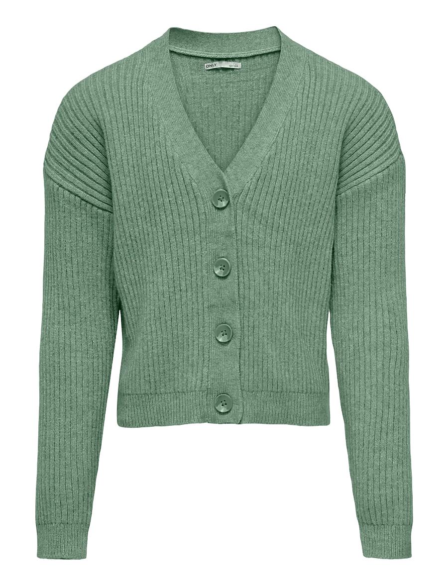 Kids Only - KOGMANDY LS SHORT BOXY CARDIGAN KNT NOOS - koftor - hedge green - 1