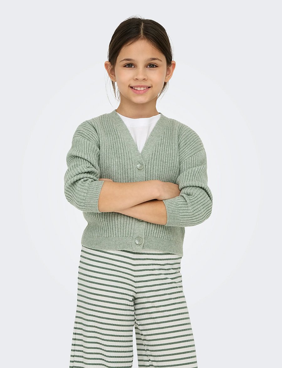 Kids Only - KOGMANDY LS SHORT BOXY CARDIGAN KNT NOOS - koftor - hedge green - 0