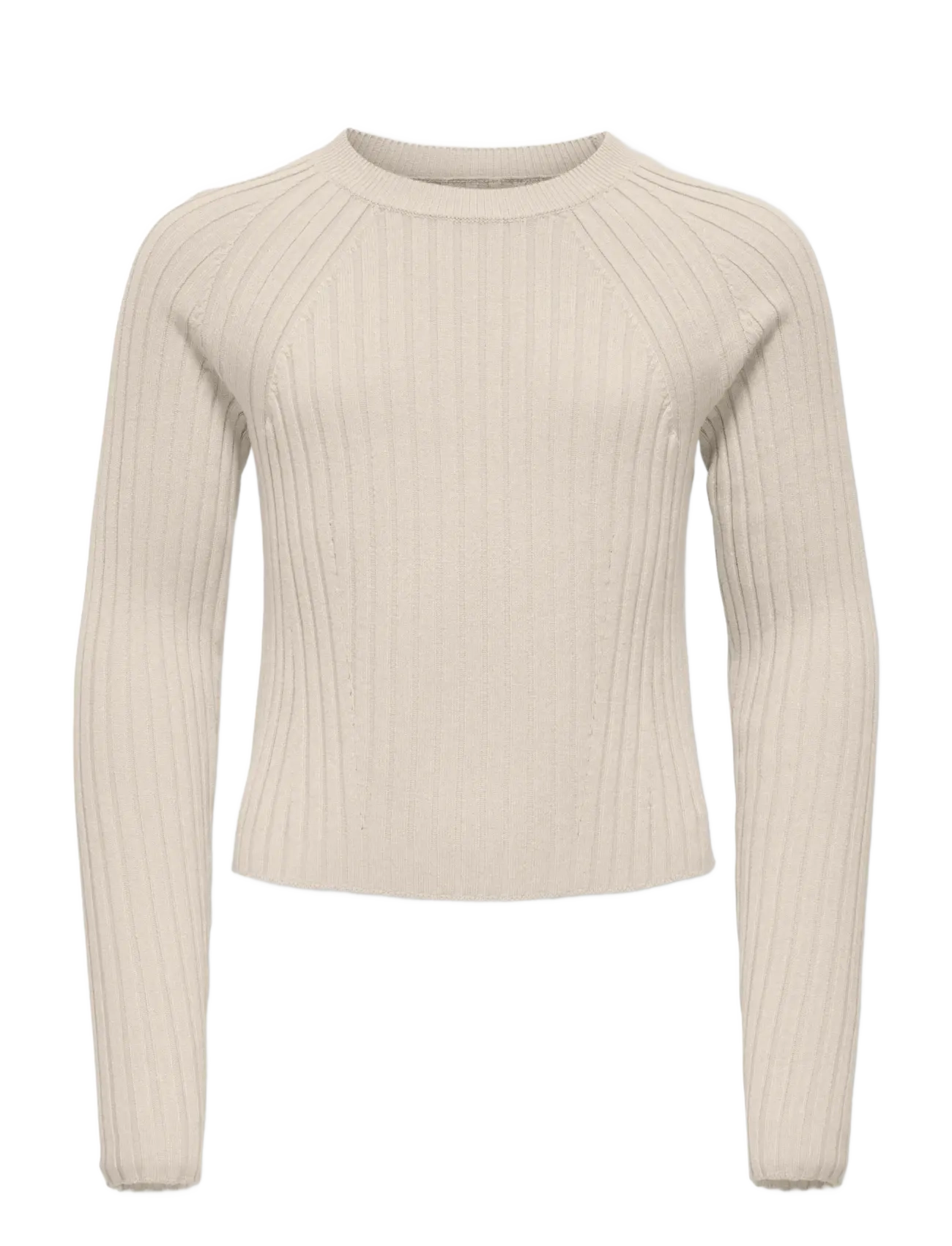 Kids Only KOGMEDDI LS RIB O-NECK CP KNT - Överdelar - BIRCH / cream