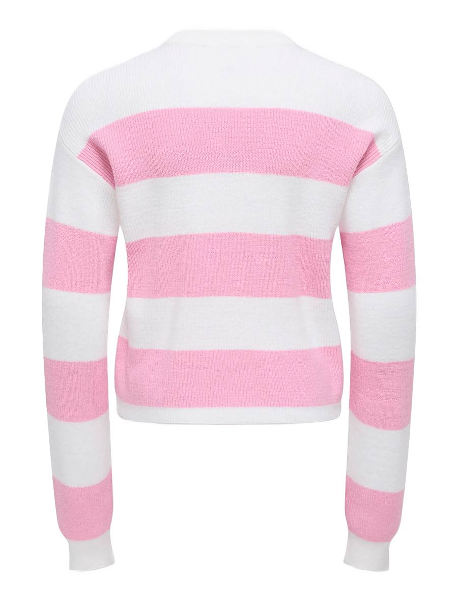 Kids Only - KOGFRANCA LIFE SHORT L/S STRIPE KNT NOOS - pullover - cloud dancer - 1