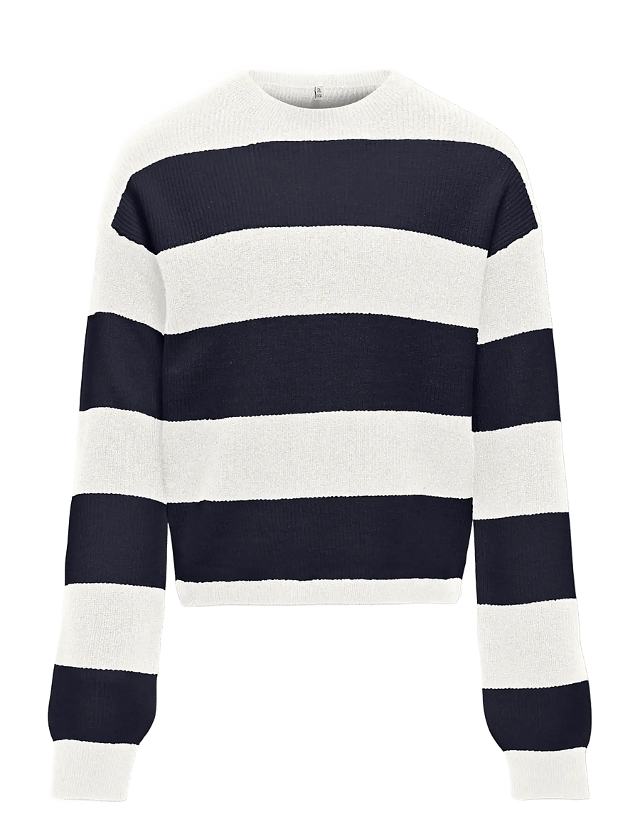 Kids Only - KOGFRANCA LIFE SHORT L/S STRIPE KNT NOOS - pullover - cloud dancer - 0