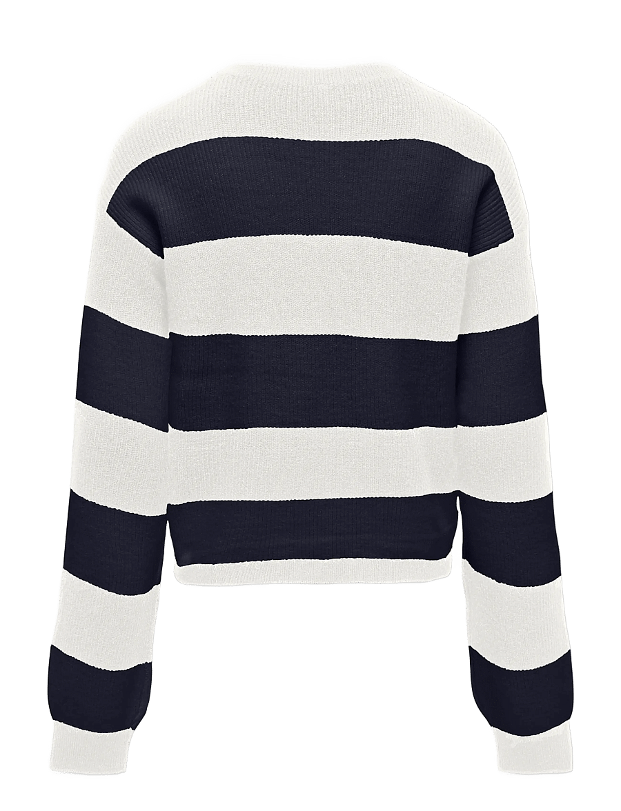 Kids Only - KOGFRANCA LIFE SHORT L/S STRIPE KNT NOOS - pullover - cloud dancer - 1