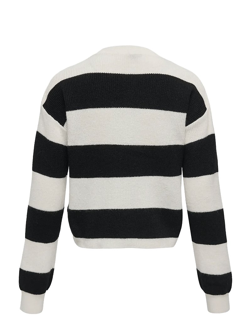 Kids Only - KOGFRANCA LIFE SHORT L/S STRIPE KNT NOOS - pullover - cloud dancer - 1