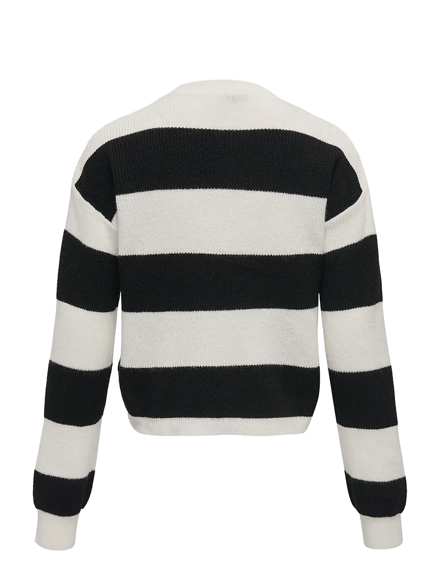 Kids Only - KOGFRANCA LIFE SHORT L/S STRIPE KNT NOOS - habits tricotés - cloud dancer - 2
