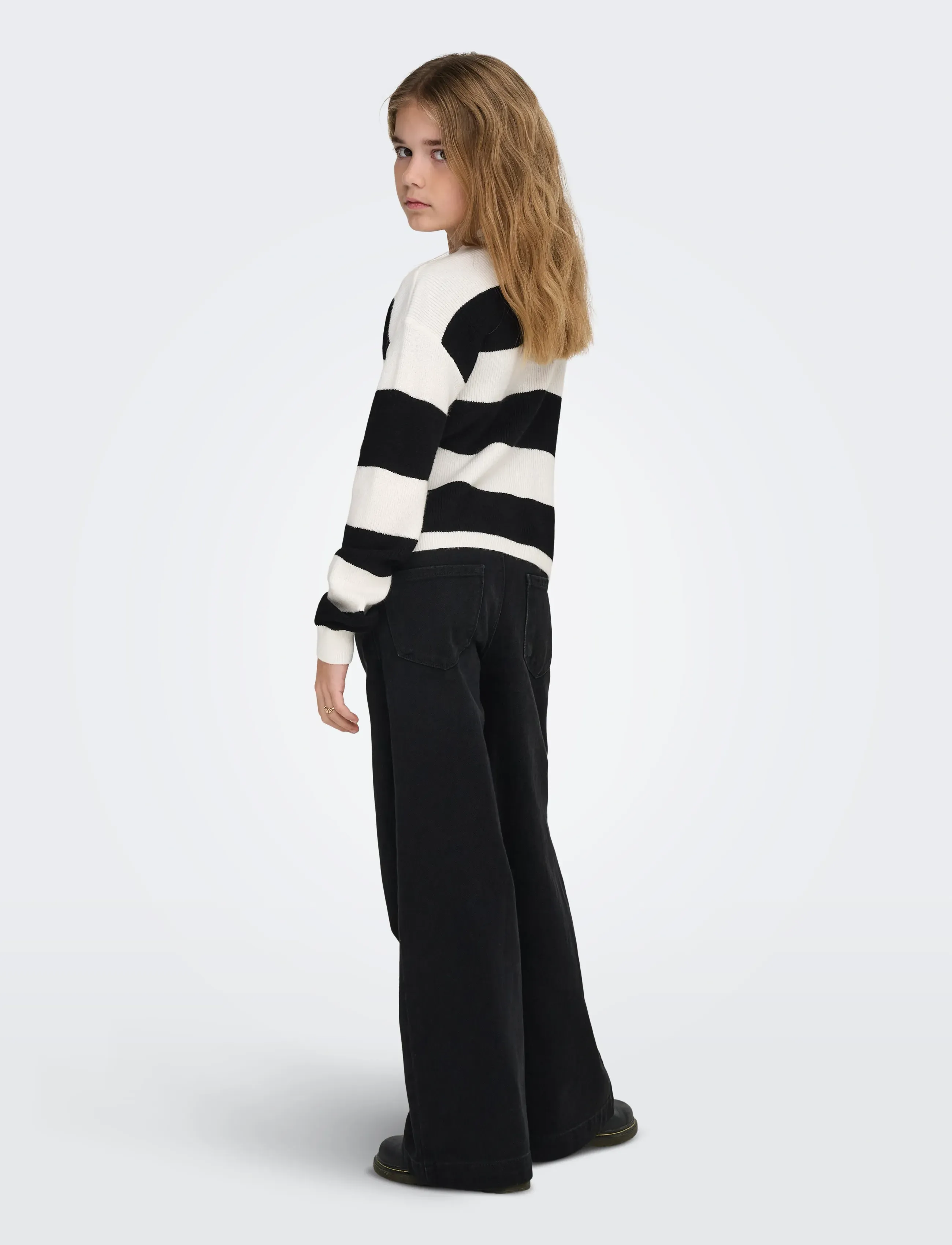 Kids Only - KOGFRANCA LIFE SHORT L/S STRIPE KNT NOOS - habits tricotés - cloud dancer - 3