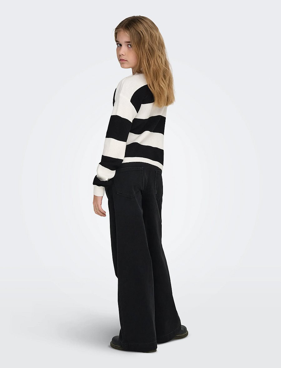 Kids Only - KOGFRANCA LIFE SHORT L/S STRIPE KNT NOOS - habits tricotés - cloud dancer - 3
