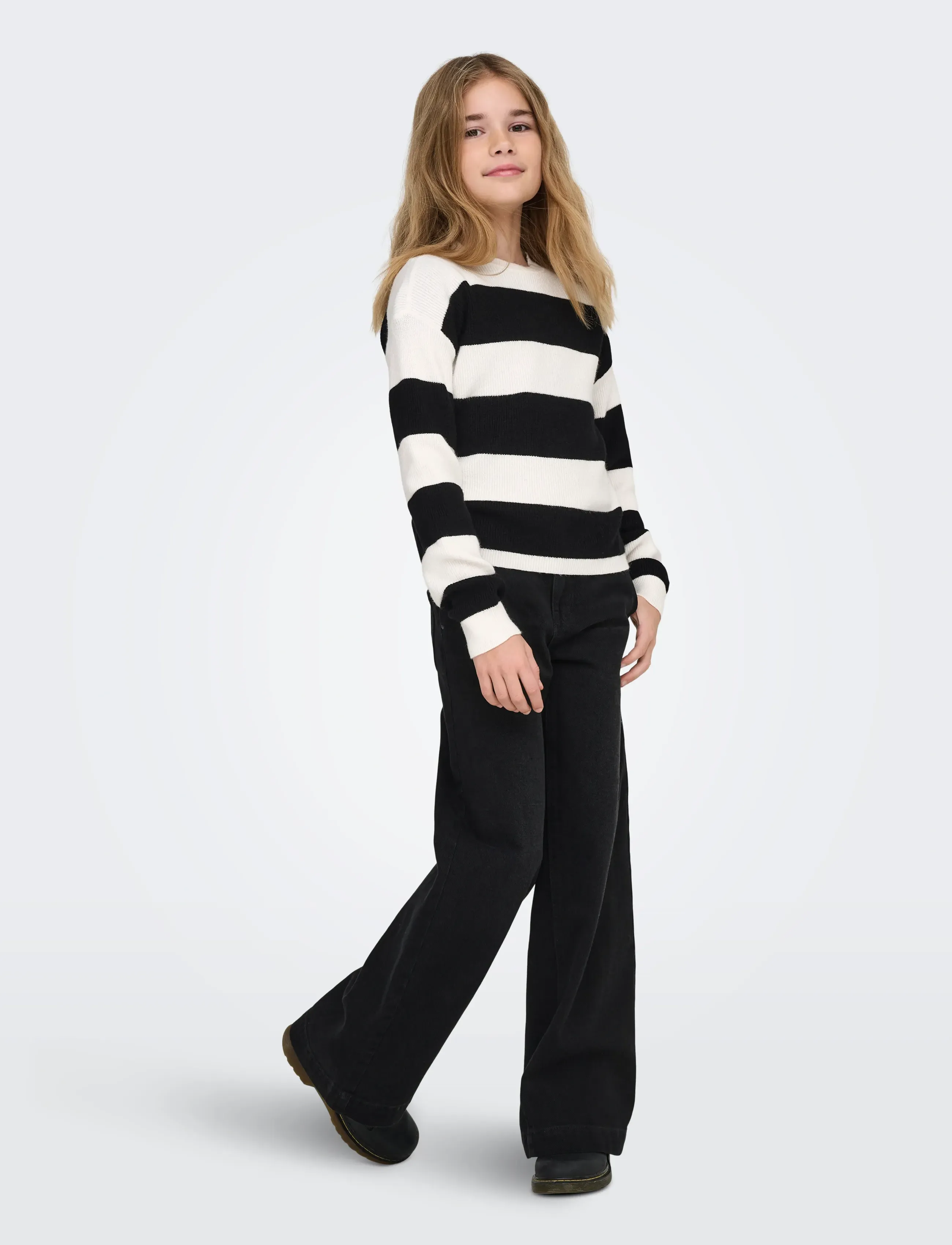 Kids Only - KOGFRANCA LIFE SHORT L/S STRIPE KNT NOOS - habits tricotés - cloud dancer - 4