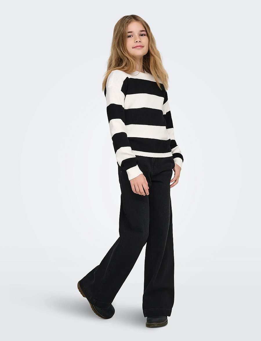 Kids Only - KOGFRANCA LIFE SHORT L/S STRIPE KNT NOOS - habits tricotés - cloud dancer - 4
