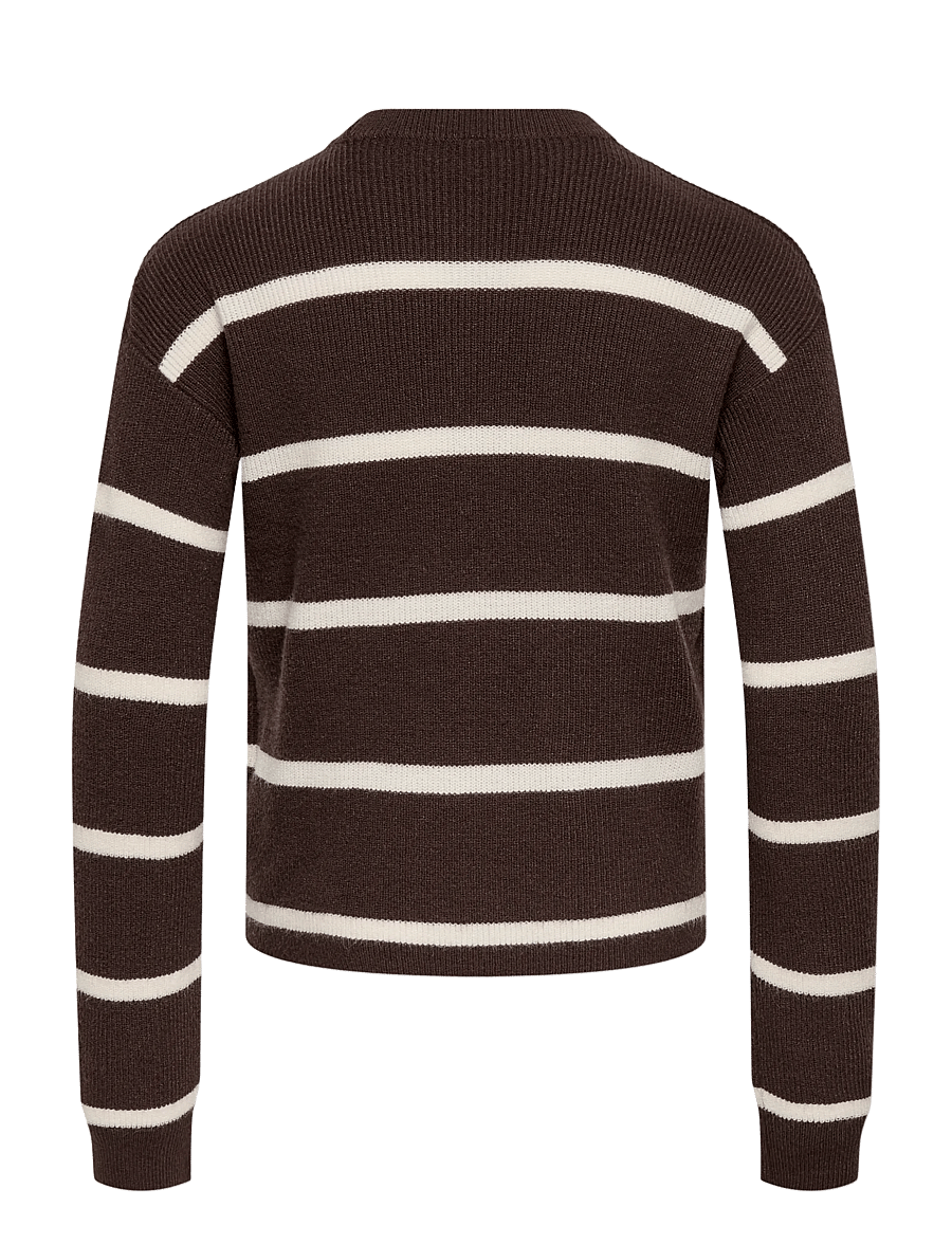 Kids Only - KOGFRANCA LIFE SHORT L/S STRIPE KNT NOOS - pullover - coffee bean - 1