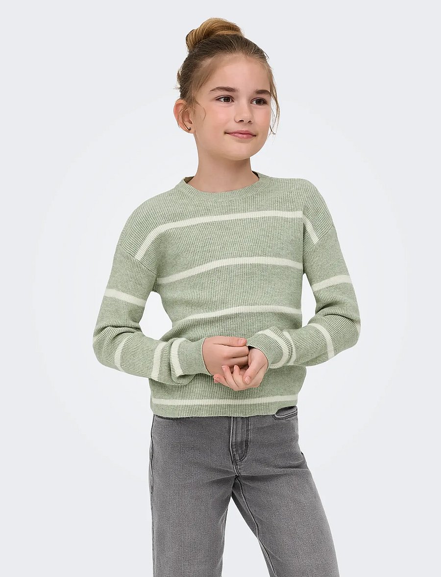 Kids Only - KOGFRANCA LIFE SHORT L/S STRIPE KNT NOOS - habits tricotés - desert sage - 0