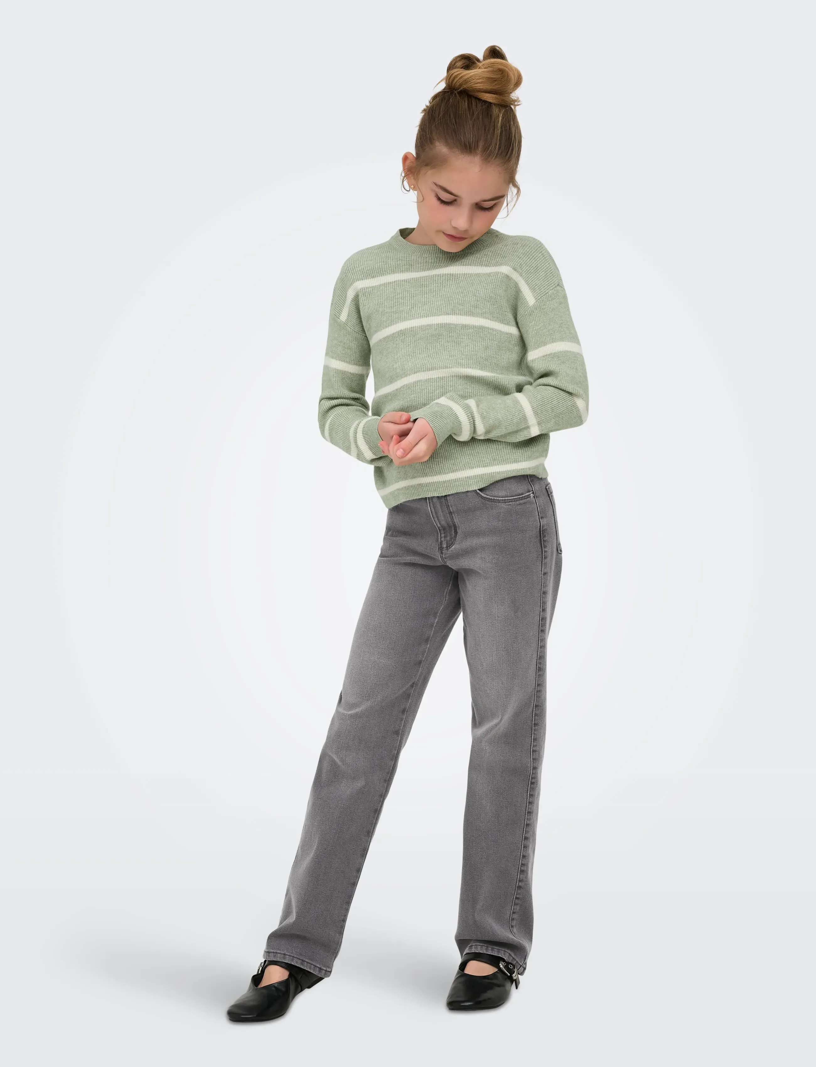 Kids Only - KOGFRANCA LIFE SHORT L/S STRIPE KNT NOOS - habits tricotés - desert sage - 4
