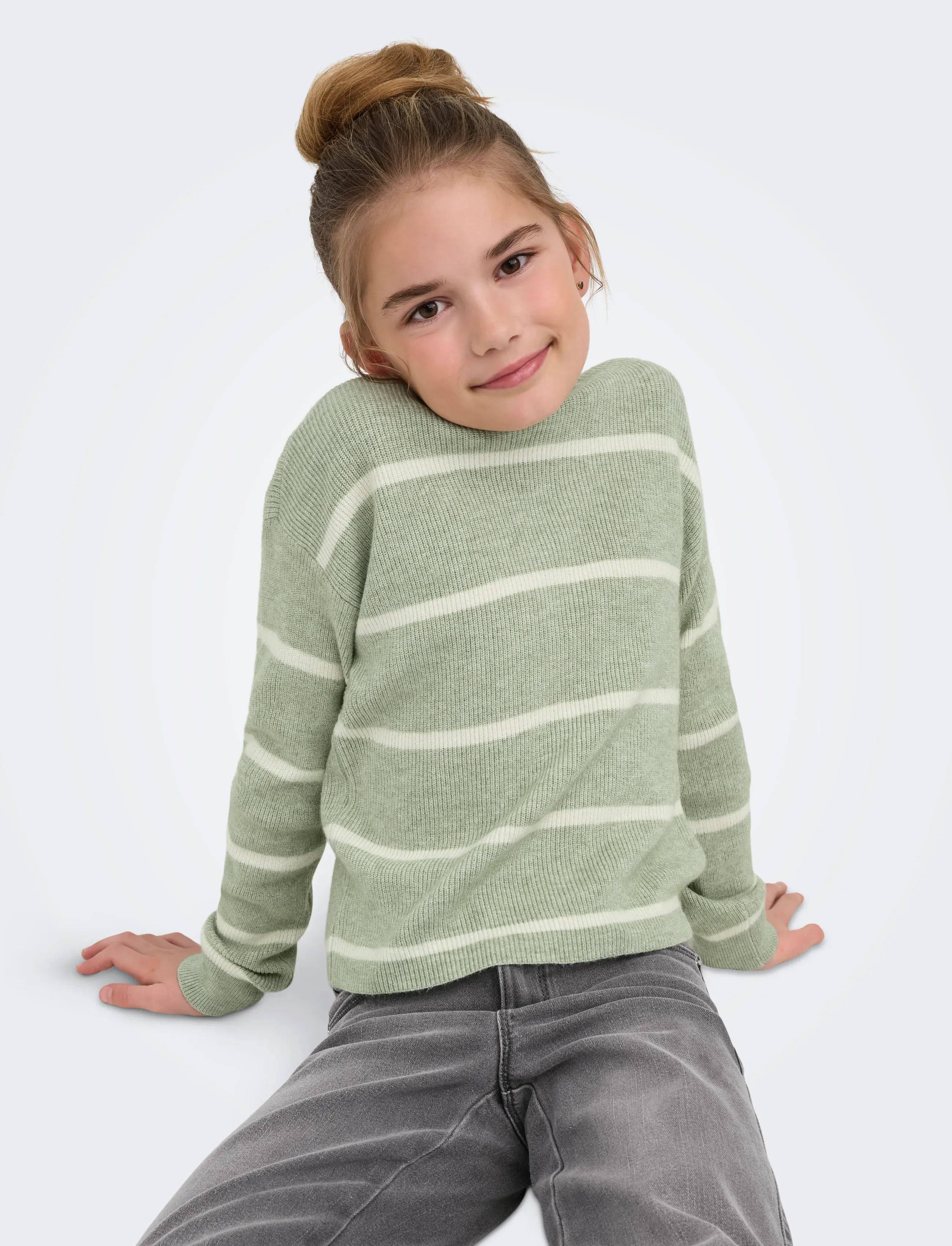 Kids Only - KOGFRANCA LIFE SHORT L/S STRIPE KNT NOOS - habits tricotés - desert sage - 5