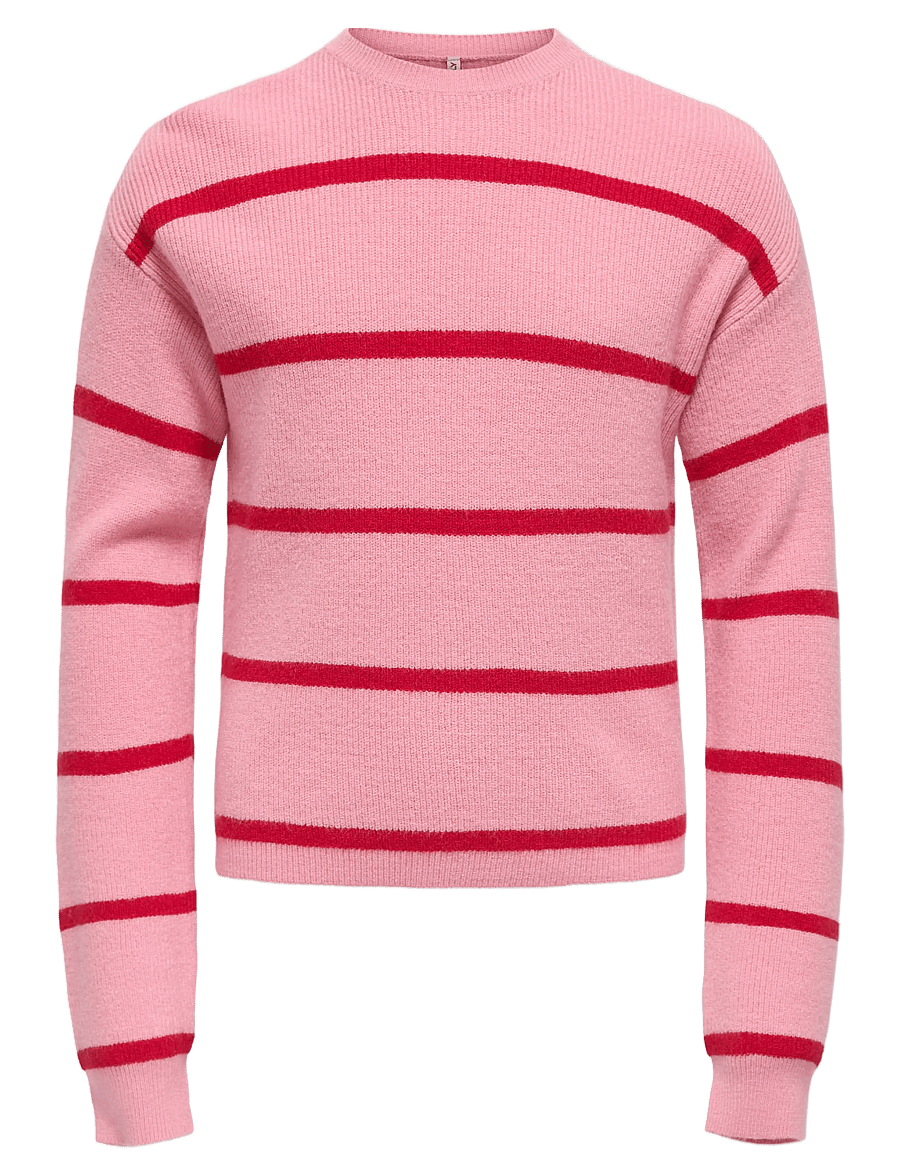 Kids Only - KOGFRANCA LIFE SHORT L/S STRIPE KNT NOOS - trøjer - sea pink - 0