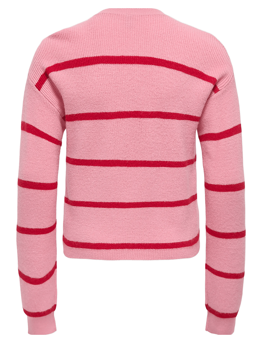 Kids Only - KOGFRANCA LIFE SHORT L/S STRIPE KNT NOOS - trøjer - sea pink - 1