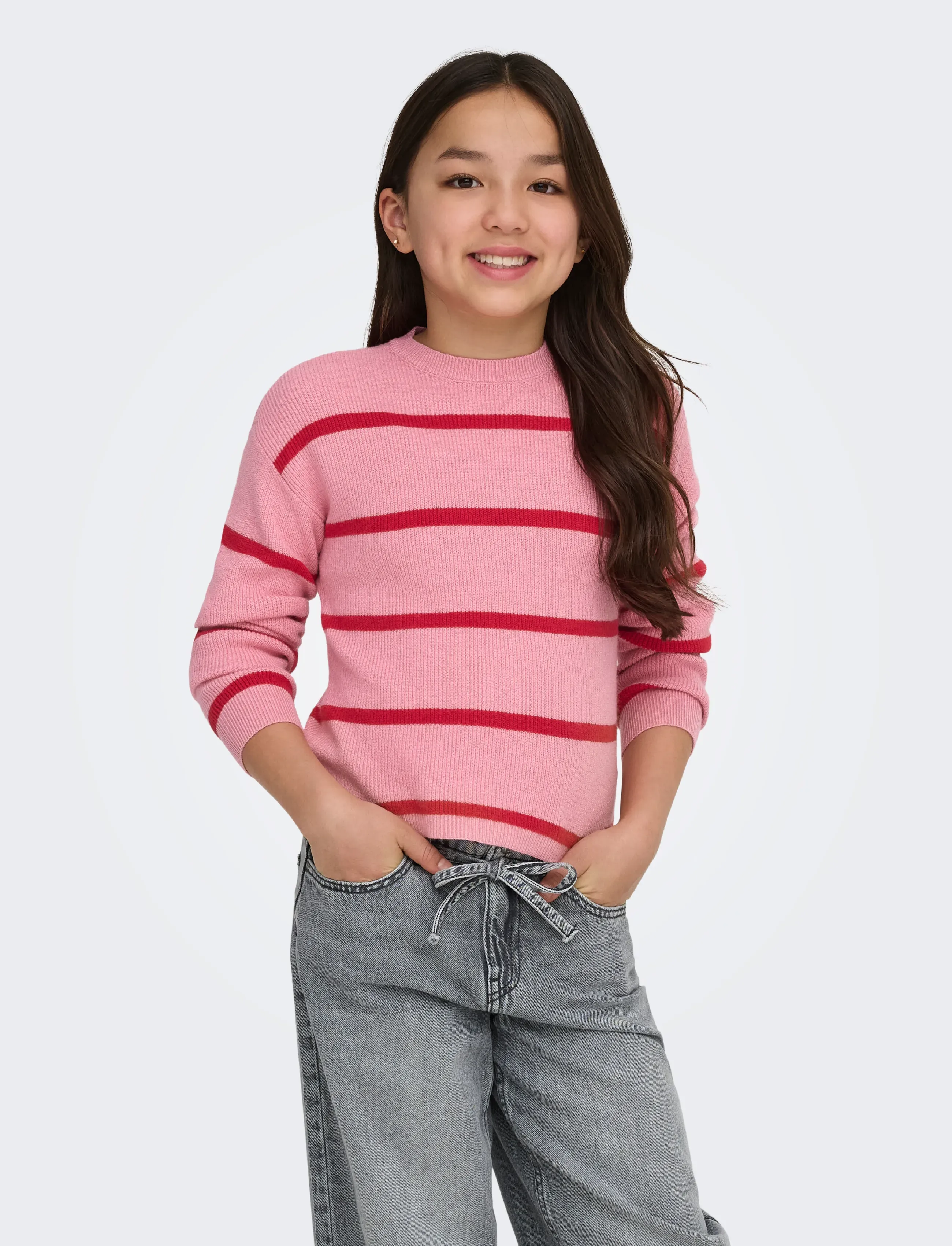 Kids Only - KOGFRANCA LIFE SHORT L/S STRIPE KNT NOOS - autumn clothing - sea pink - 0