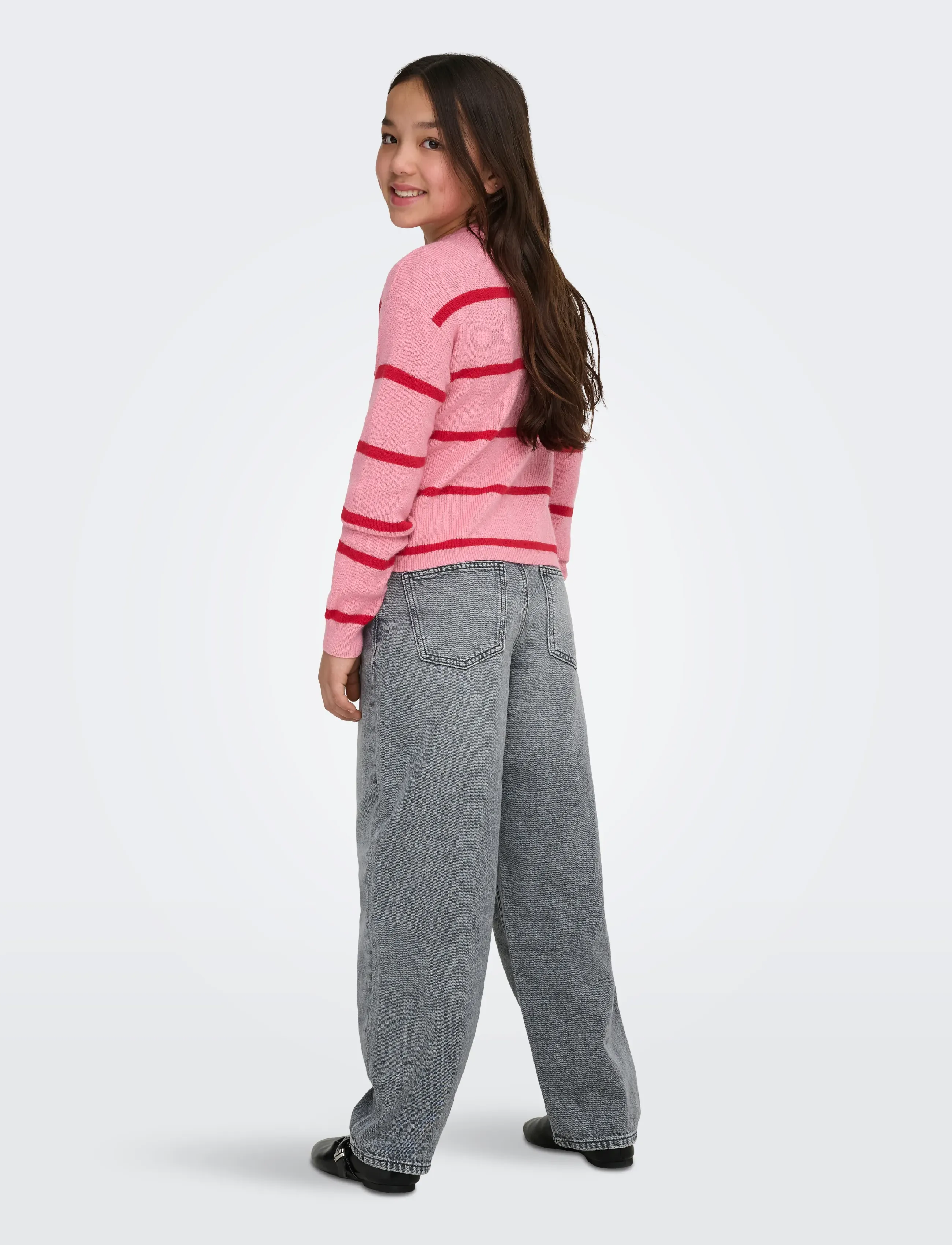Kids Only - KOGFRANCA LIFE SHORT L/S STRIPE KNT NOOS - autumn clothing - sea pink - 3