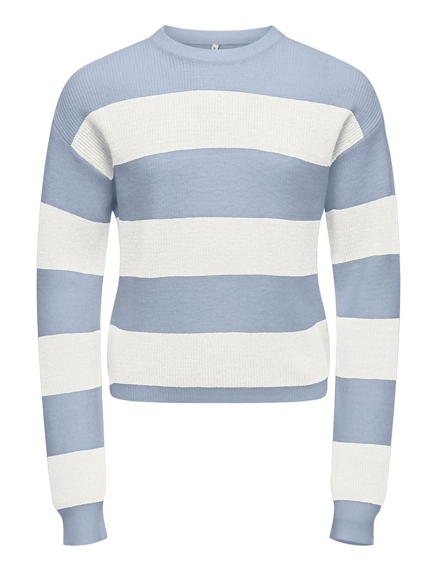 Kids Only - KOGFRANCA LIFE SHORT L/S STRIPE KNT NOOS - trøjer - soft chambray - 0