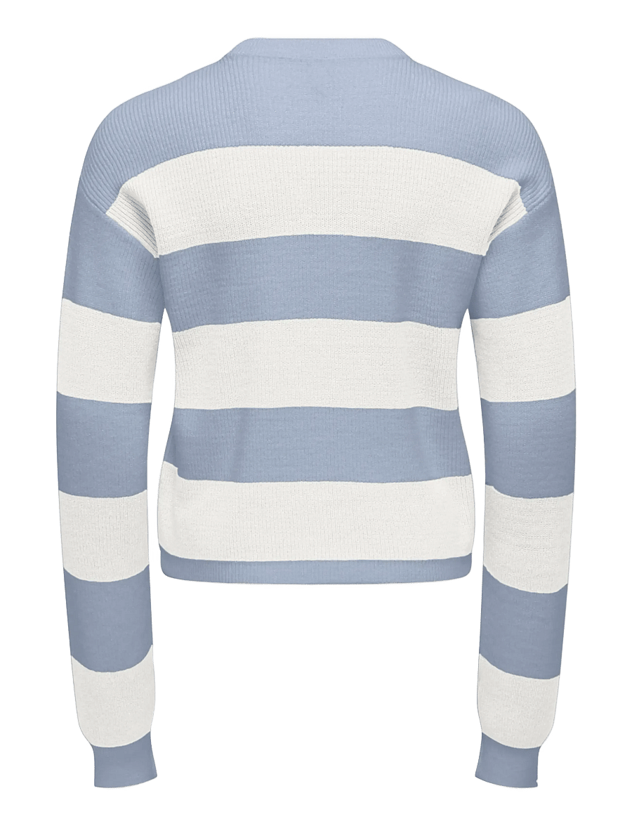 Kids Only - KOGFRANCA LIFE SHORT L/S STRIPE KNT NOOS - trøjer - soft chambray - 1